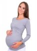 MijaCulture – 2 in 1 Maternity and Nursing Shirt top 95% Cotton 3075  Grey
